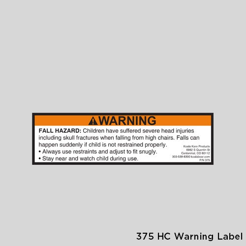 Allied Hand Dryer: 375 - WARNING LABEL for Koala KB105 Designer 
