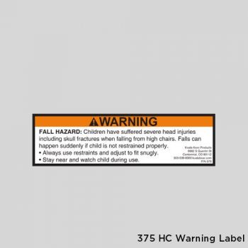 375 - WARNING LABEL for Koala KB105 Designer, KB615 Stowe, KB850/KB950 Diner, KB833 ECO, and KB866/K