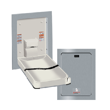 ASI 9017 BABY CHANGING STATION - VERTICAL, STAINLESS STEEL, RECESSED