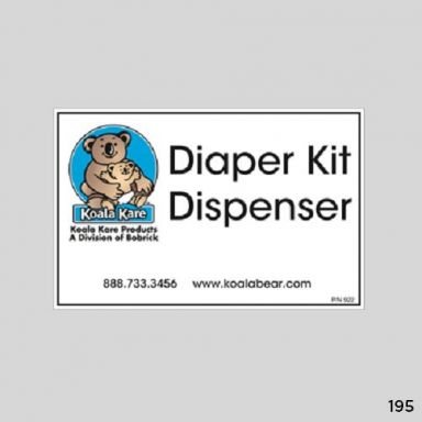 195- FRONT LABEL for KB143-SS Stainless Steel Diaper Dispenser