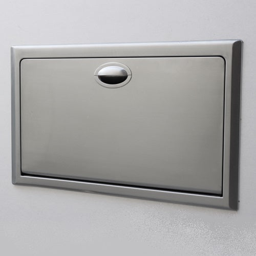 Recessed stainless steel baby changing station on sale
