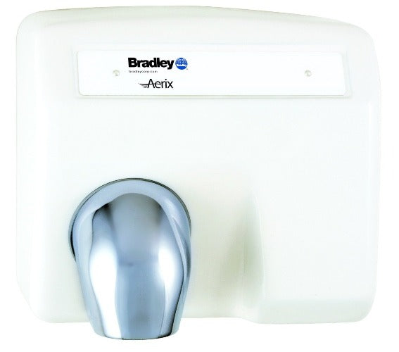 Bradley Aerix Model 2903-28, Automatic Cast Iron White Hand Dryer