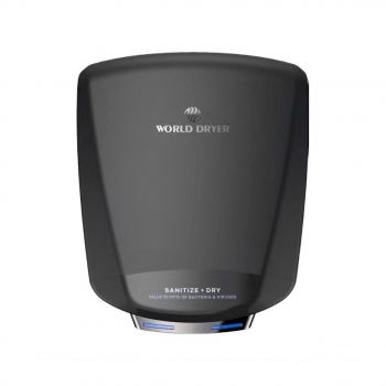 World Dryer S-762A Sanitize + Dry Sanitizing Hand Dryer, Black